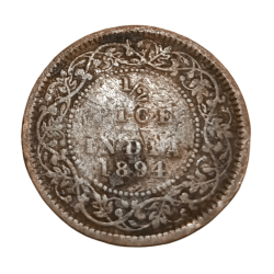 British India 1/2 PICE Year 1894 VICTORIA EMPRESS Used Condition.