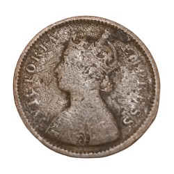 Alternative view of British India 1/2 PICE Year 1894 VICTORIA EMPRESS Used Condition.