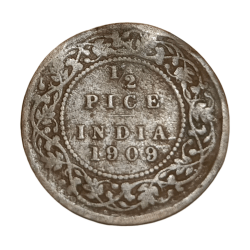 British India 1/2 PICE Key Date Year 1909 King EDWARD-VII **SCARE** Used Condition.