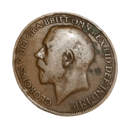 Alternative view of UNITED KINGDOM Bronze HALF PENNY Year 1921 "Big Size" King GEORGE-V Collectable Grade.
