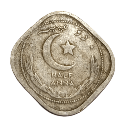 PAKISTAN Cu/Ni HALF ANNA Year 1949 Collectable Grade.