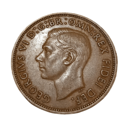 Alternative view of GREAT BRITAIN Bronze ONE PENNY Year 1949 "Big Size" King GEORGE-VI High Grade.