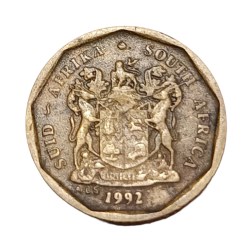 SOUTH AFRICA Brass 10 CENTS Year 1992 "Small Size" Collectable Grade.
