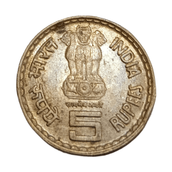 5 Rupees Cu/Ni COMMEMORATIVE Issue DADABHAI NAROJI Prominent Star HYDERABAD Mint **RARE** UNC Grade.