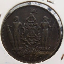 Alternative view of British North Borneo, 1 Cent, 1891, KM# 2, Condition as per image.