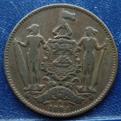 Alternative view of British North Borneo, 1 Cent, 1884, KM# 2, Condition as per image.