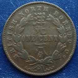 British North Borneo, 1 Cent, 1884, KM# 2, Condition as per image.
