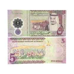 SAUDI ARABIA 5 RIYALS Polymer Currency World Bank note Ending 786 2001 Issue Unique and Rare