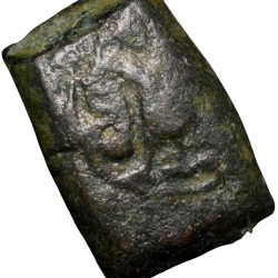 Copper Coin of Rashatrakuta Series (7th Cen. AD) with Garuda/Inscription Ext. Rare