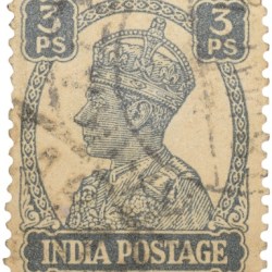 Postal Stamp of George VI 3 Pies Grey Colour - Used Condition as per Image.