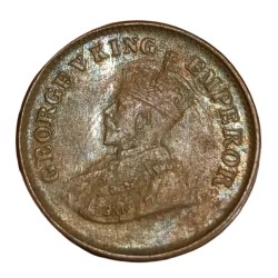 Alternative view of British India Copper 1/2 PICE Year 1929 King GEORGE-V High Collectable Grade.