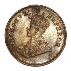 Alternative view of British India Copper 1/2 PICE Year 1929 King GEORGE-V High Collectable Grade.