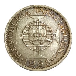 INDIA PORTUGUESE Cu/Ni 3 ESTADO Year 1958 **SCARE** High Collectable Grade.