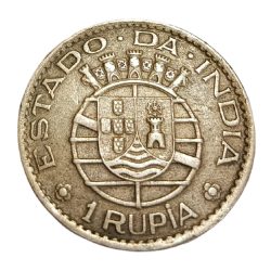 INDIA PORTUGUESE Cu/Ni 1 RUPIA Year 1952 **V. RARE** High Collectable Grade.