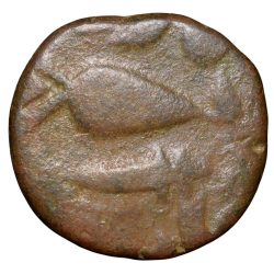 Copper Paisa of Gwalior State of Jawad Mint (17th - 18th Cen. AD) With Fish Unlisted Rare