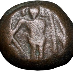 Copper Kasu of Sasivarnadeva(AD 1730-50) of Sivaganga Raja's Lord Rama Standing facing