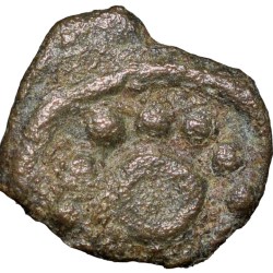 Copper Coin of Polygars of Tirunelveli - Later Nawabs Period (17th - 18th Cen. AD) with Pellets around a central annulet