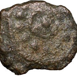 Alternative view of Copper Coin of Polygars of Tirunelveli - Later Nawabs Period (17th - 18th Cen. AD) with Pellets around a central annulet