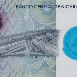 Alternative view of Polymer 5 Cordobas of Nicaragua Country (AD 2019-2020) Commemorative issue - 60th Anniversary of the Central Bank of Nicaragua