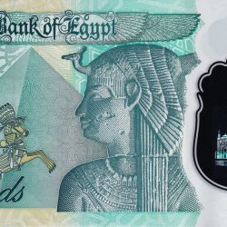 Polymer 20 Pounds of Egypt (AD 2023) with Queen Cleopatra, Great Pyramid of Giza, Ramses II in war chariot