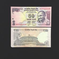 FS 29 Rs 50 STAR REPLACEMENT Issue Signed by D Subbarao Inset L Year 2013 Issue PREFIX 5CC Gem Unc