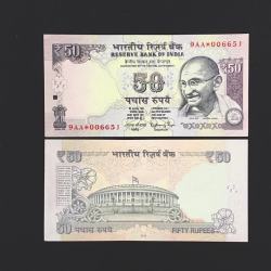 FS 32 Rs 50 STAR REPLACEMENT Issue Signed by Raghuram Rajan Inset PLAIN Year 2013 Issue PREFIX 9AA Gem Unc