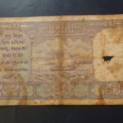Alternative view of Reserve Bank of India 10 ruppee notes B. Ramarao Condition as image rare note Same and similar piece available