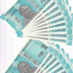 50Rupees 100000 to 900000, 111111 to 1000000 Nineteen Fancy Numbers UNC Notes Set Rare