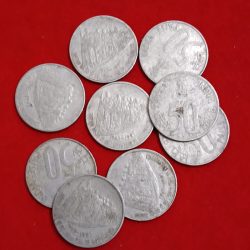 Alternative view of Fifty Paise Dandi Yatra Rare Coin 50th Year of Independence 1997 Calcutta Mint 9 Pcs Given