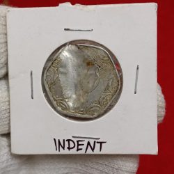 Twenty Paise Aluminium Coin Indent Error RBI Mistake Coin Printing