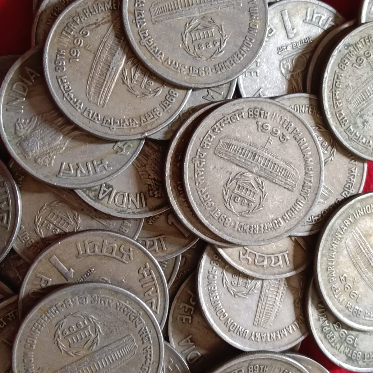 One Rs Rare Coin 89 Th Inter Parliamentary Union Conference 1993 Year Bombay Mint 10 Pcs Given - Image 3