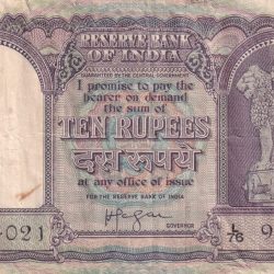 10 RUPEES OLD ISSUE BIG SIZE FAFDA GOVERNOR IYENGER