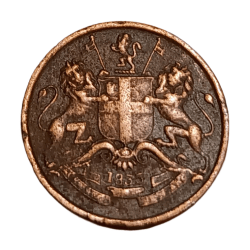 Alternative view of British India Copper 1/12 ANNA Year 1835 EAST INDIA COMPANY **V. SCARE** Collectable Grade.
