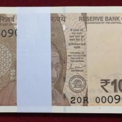 10 RUPEES LOWER FANCY SERIAL PACKET 2023 RARE UNC PACKET🤩