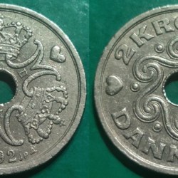Denmark, 2 Kroner, 1992-2023, KM #874, Circulated Condition.