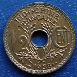 French Indochina, ½ Cent, 1938, KM #20, Condition as per image.
