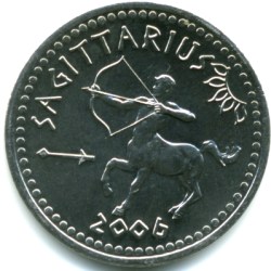 Stainless Steel 10 Shillings of Somaliland Country (AD 2006) Zodiac signs - SAGITTARIUS Rare UNC Grade