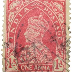 Postal Stamp of George VI 1 Anna Red Colour - Used Condition as per Image.