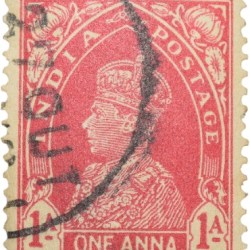 Postal Stamp of George VI 1 Anna Red Colour - Used Condition as per Image.