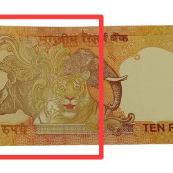 10 Rupees RAGHURAM RAJAN Year 2015 Partial DRY PRINT Error in UNC Grade.