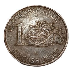 Alternative view of CAR WASH TOKEN 1 Dollar No Cash Value Collectable Grade.
