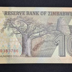 Alternative view of 100 DOLLAR OF ZIMBABWE GEM UNC CONDITION ENDING 786 NOTE