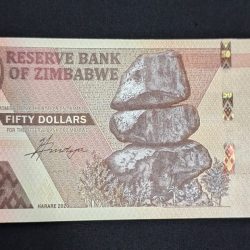 Alternative view of 50 DOLLAR ZIMBABWE GEM UNC CONDITION ENDING 786