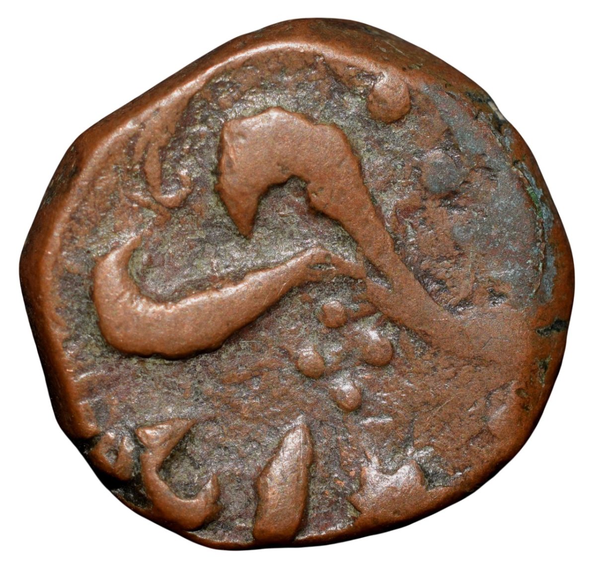 Copper Paisa of Jawad Mint of Gwalior State(1700-1800 AD) with Scimitar KM97