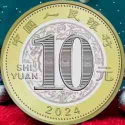 Alternative view of 10 Yuan CHINA BUNC Strike Year of the Dragon 2024 Very Sacred Unique and Rare Top Collectible Item