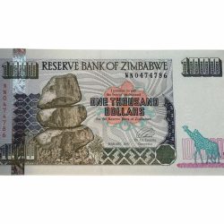 Zimbabwe 1000 Dollars Denomination Vintage Issue Banknote Ending 786 Very Unique and Rare