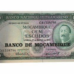 Mozambique 100 Dollars High Denomination Vintage Issue Banknote Ending 786 Very Unique and Rare