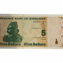 Zimbabwe 5 Dollars LOW Denomination Vintage Issue Banknote Ending 786 Very Unique and Rare