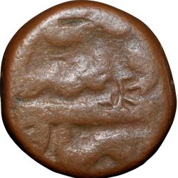 Counter-Struck Error Copper Dam of Muhammad Shah(AD1719-1748) of Elichpur Mint KMA430.1