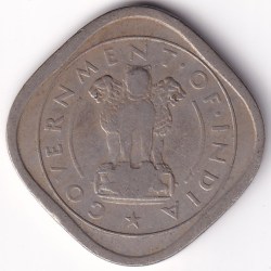 Alternative view of 2 Annas 1950 Bombay Mint Rare Nickel Coin